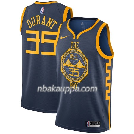 Golden State Warriors Kevin Durant 35 2018-19 Nike City Edition Navy Pelipaidat Swingman - Miesten